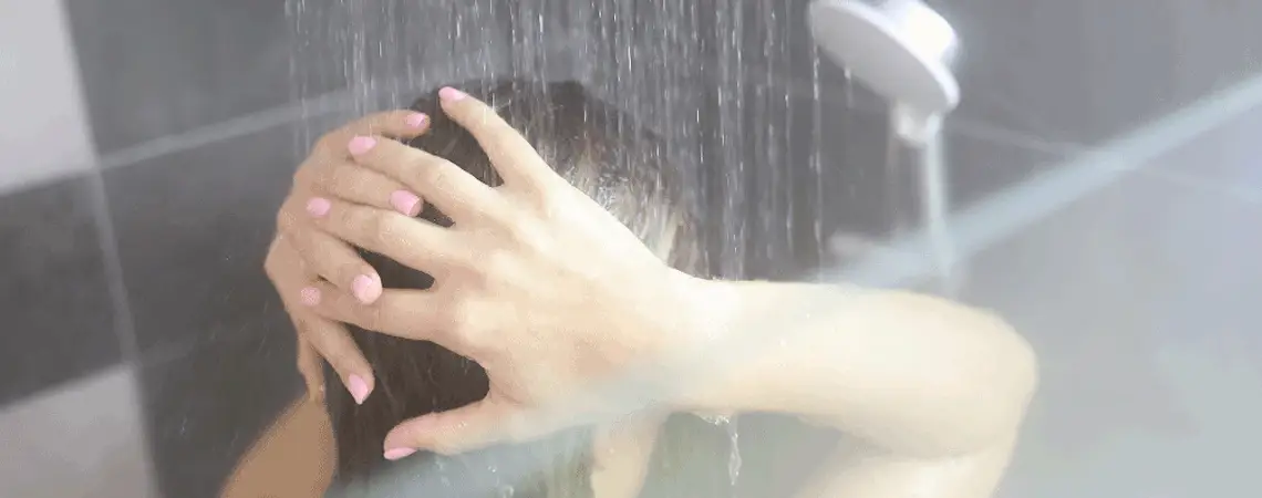 Woman washing her hair