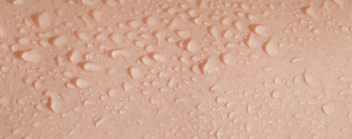 Droplets on skin