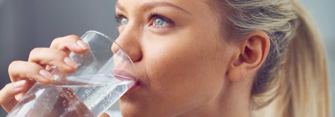 Woman drinking water