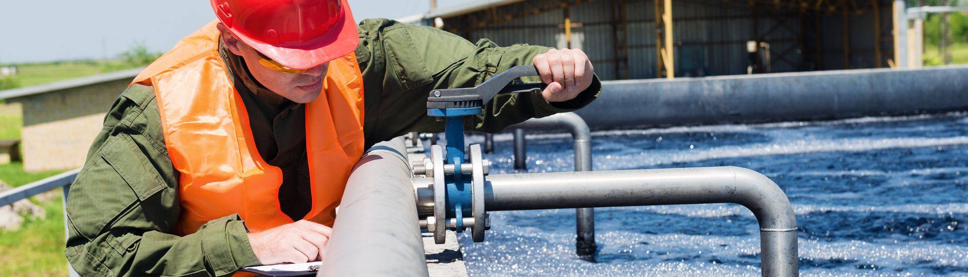 man working at water treatment centre